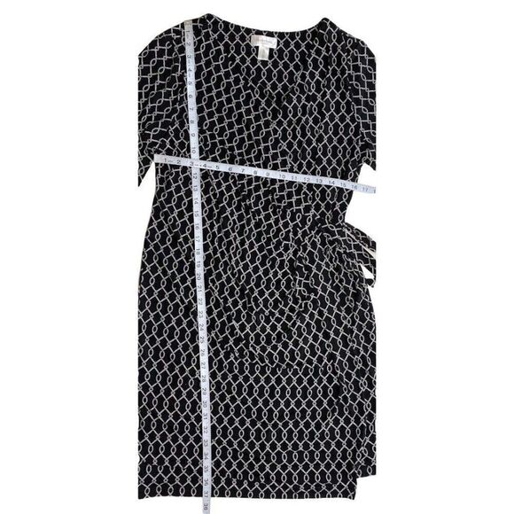Motherhood Maternity Surplice Faux-Wrap Dress‎ Womens XL Black White Side-Tie - Picture 4 of 15